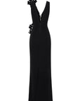 Emory Sheath V-Neck Satin Crepe Floor Length Dress - MEAN BLVD