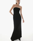 Matania Strapless Back Slit Crepe Floor Length Dress - MEAN BLVD