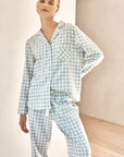 Cassia Light Grey Check Cotton Pj